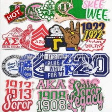 Sorority Greek Embroidered Patch Heat Applied Fraternity Custom Made